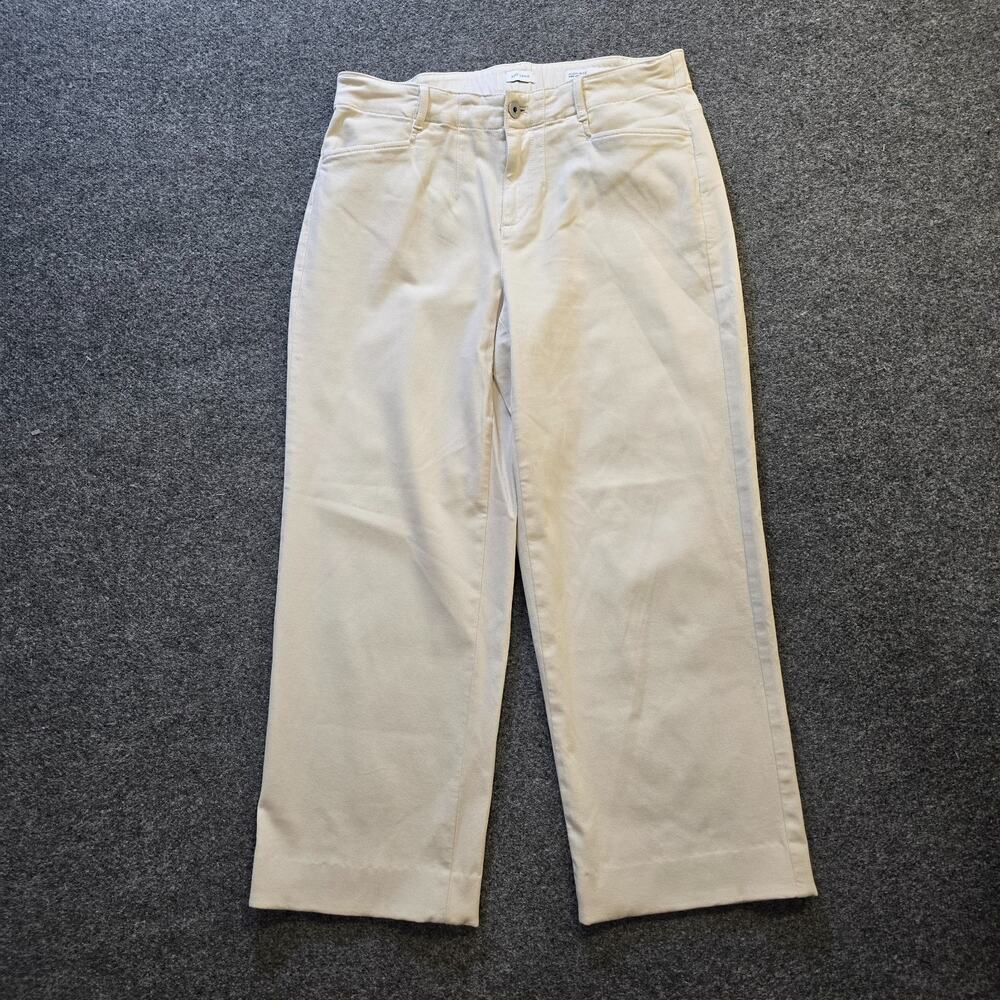 J Jill Jeans Womens Size 16 Petite Off White High Rise Wide Leg Denim Casual